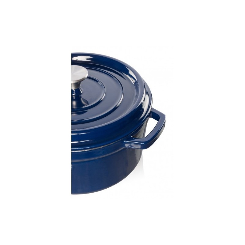 Grand Feu Geëmailleerde Gietijzeren Braadpan Donker Blauw 3.5L Grand Feu