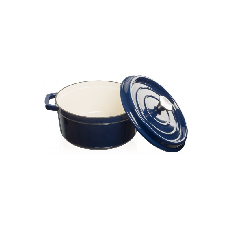 Grand Feu Geëmailleerde Gietijzeren Braadpan Donker Blauw 3.5L Grand Feu