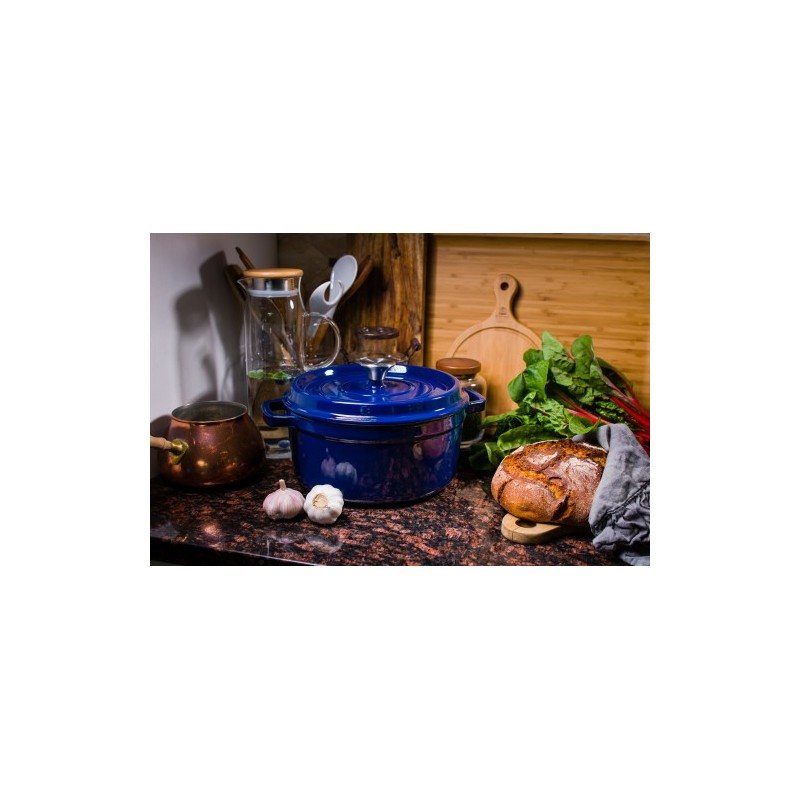 Grand Feu Geëmailleerde Gietijzeren Braadpan Donker Blauw 3.5L Grand Feu