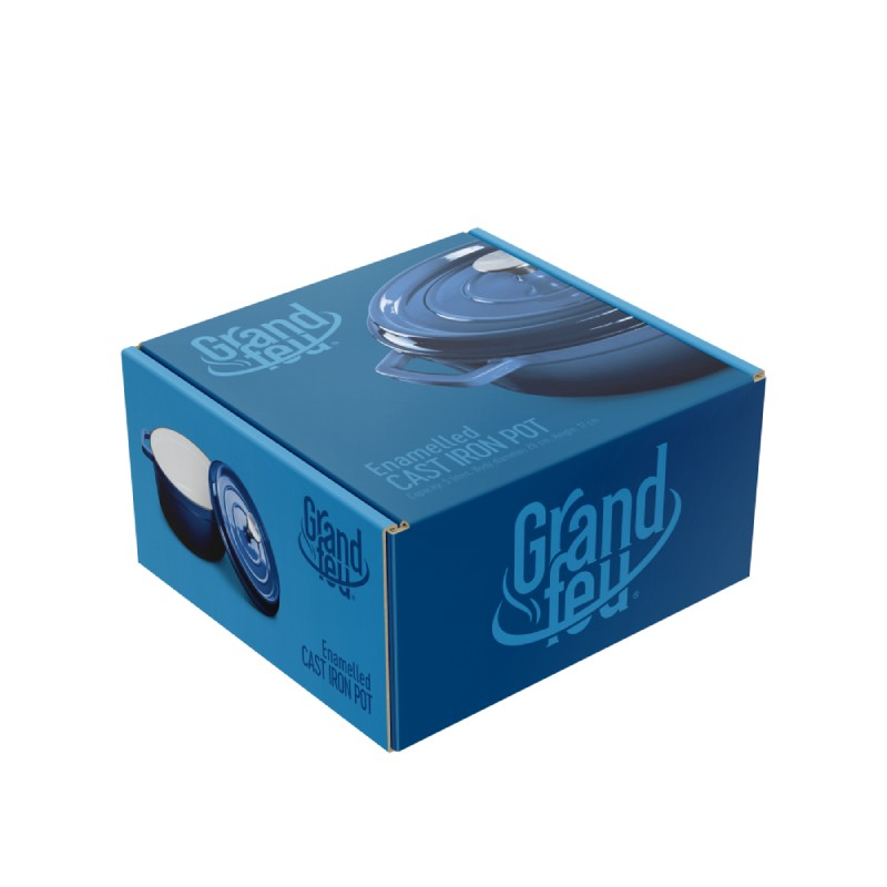 Grand Feu Geëmailleerde Gietijzeren Braadpan Donker Blauw 4.7L  Grand Feu