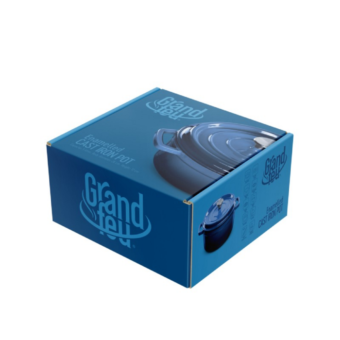 Grand Feu Geëmailleerde Gietijzeren Braadpan Donker Blauw 4.7L  Grand Feu