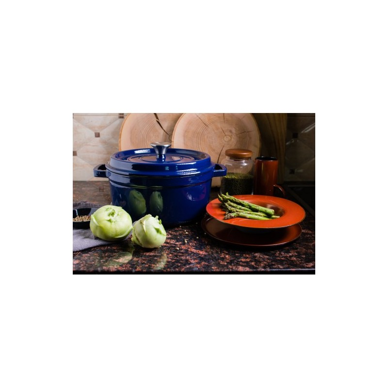 Grand Feu Geëmailleerde Gietijzeren Braadpan Donker Blauw 4.7L  Grand Feu