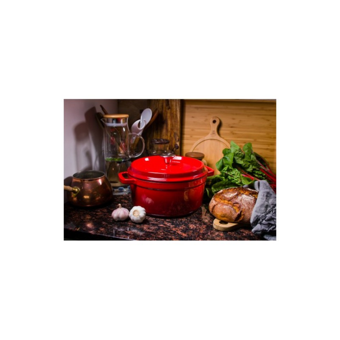 Grand Feu Geëmailleerde Gietijzeren Braadpan Rood 4.7L Grand Feu