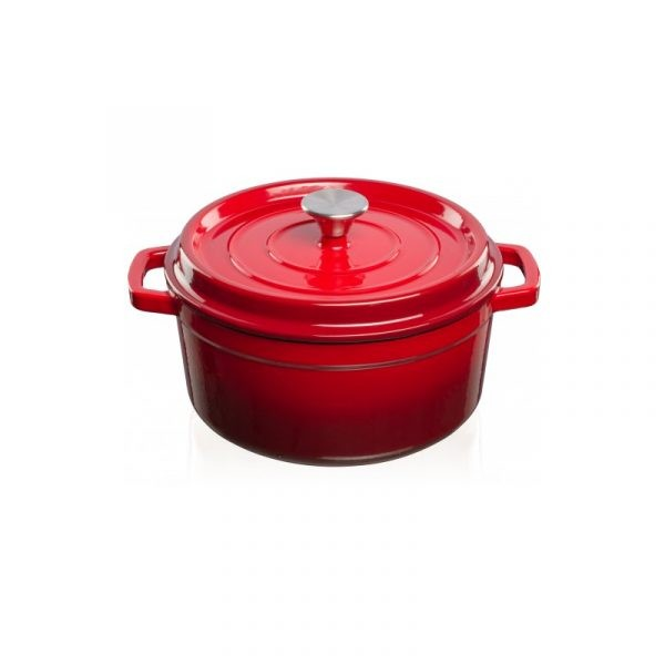 Grand Feu Geëmailleerde Gietijzeren Braadpan Rood 4.7L Grand Feu