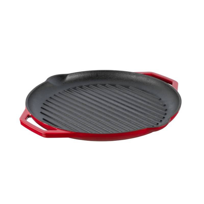 Grand Feu Geëmailleerde Gietijzeren Grillpan Rood