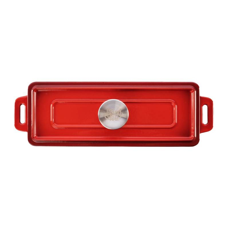 Grand Feu Geëmailleerde Gietijzeren Bakvorm met Deksel Rood Grand Feu