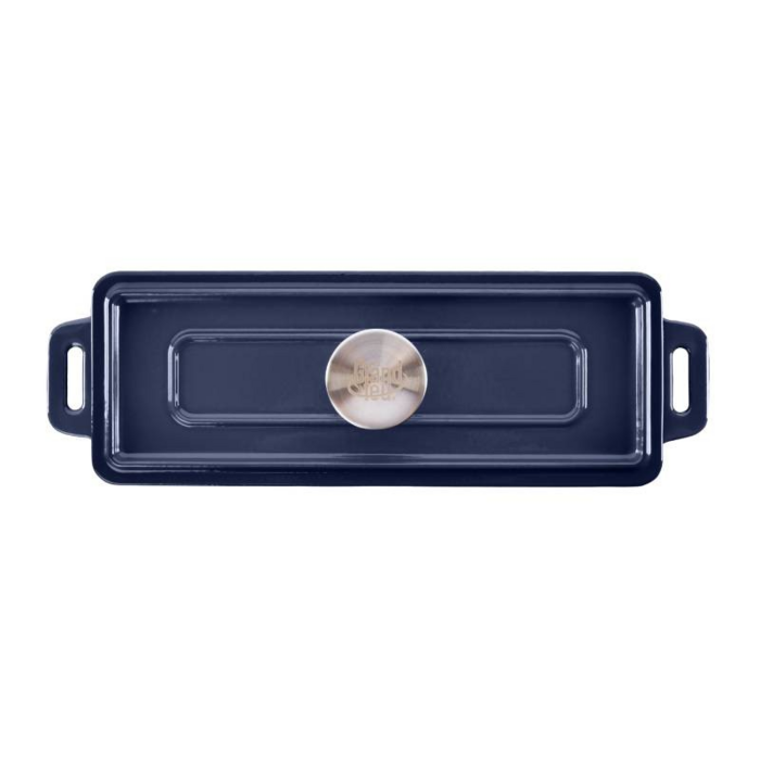 Grand Feu Geëmailleerde Gietijzeren Bakvorm met Deksel Donker Blauw Grand Feu