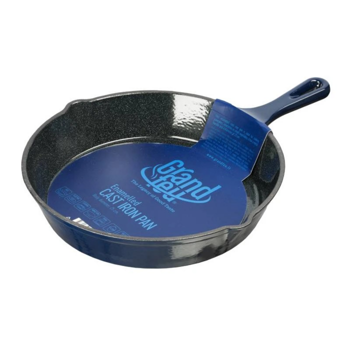 Grand Feu Geëmailleerde Gietijzeren Pan 25 cm Donker Blauw Grand Feu