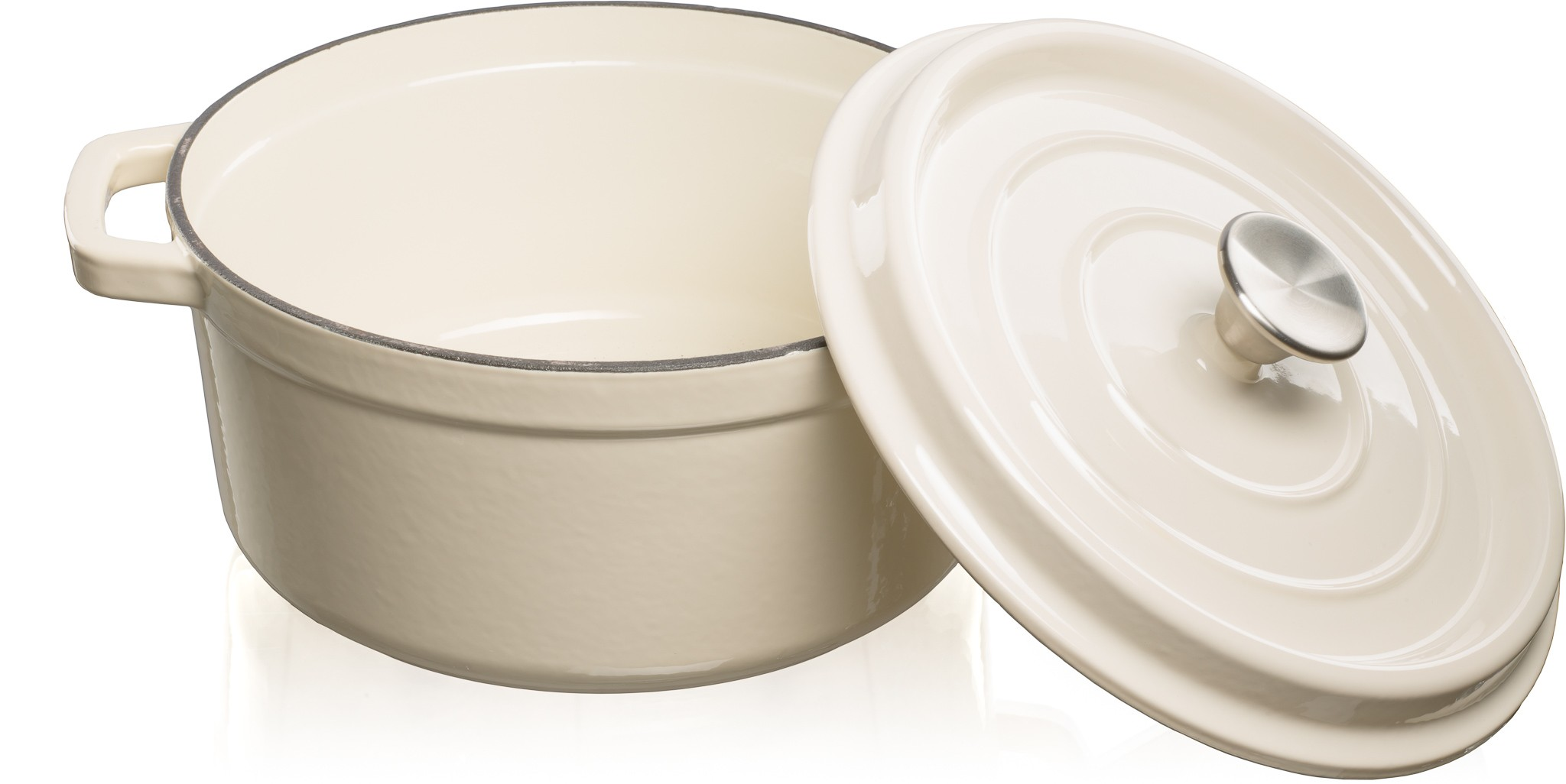 Grand Feu Geëmailleerde Gietijzeren Braadpan Wit 3.5L Grand Feu