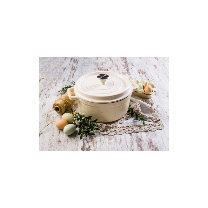 Grand Feu Geëmailleerde Gietijzeren Braadpan Wit 4.7L  Grand Feu