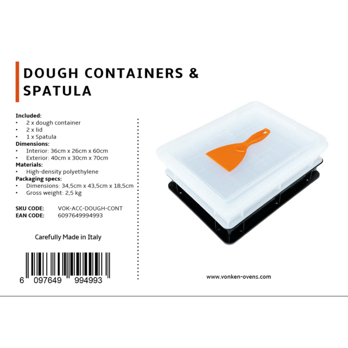 Vonken Dough Containers en spatula