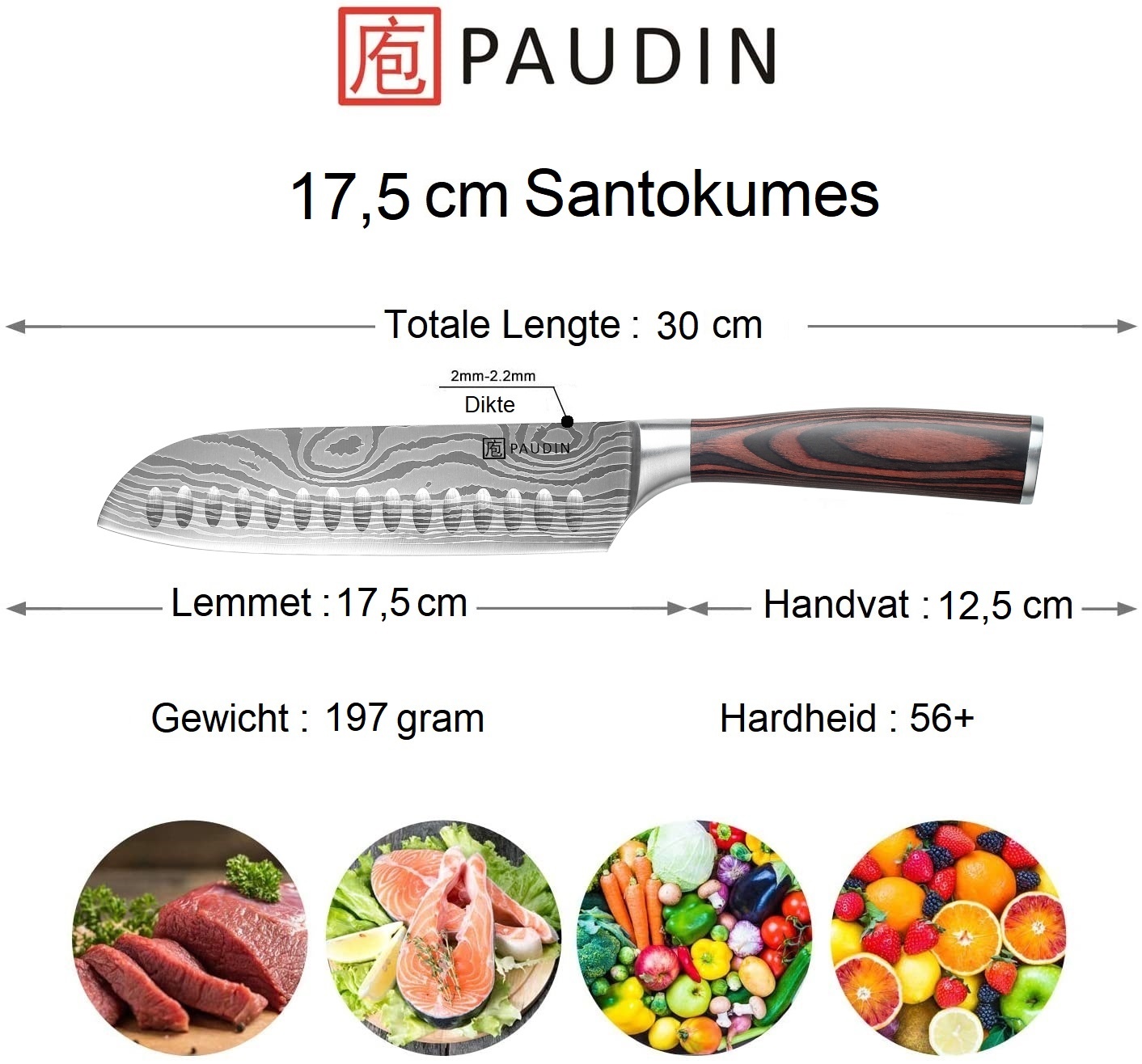Paudin Universal Santoku mes Paudin N5