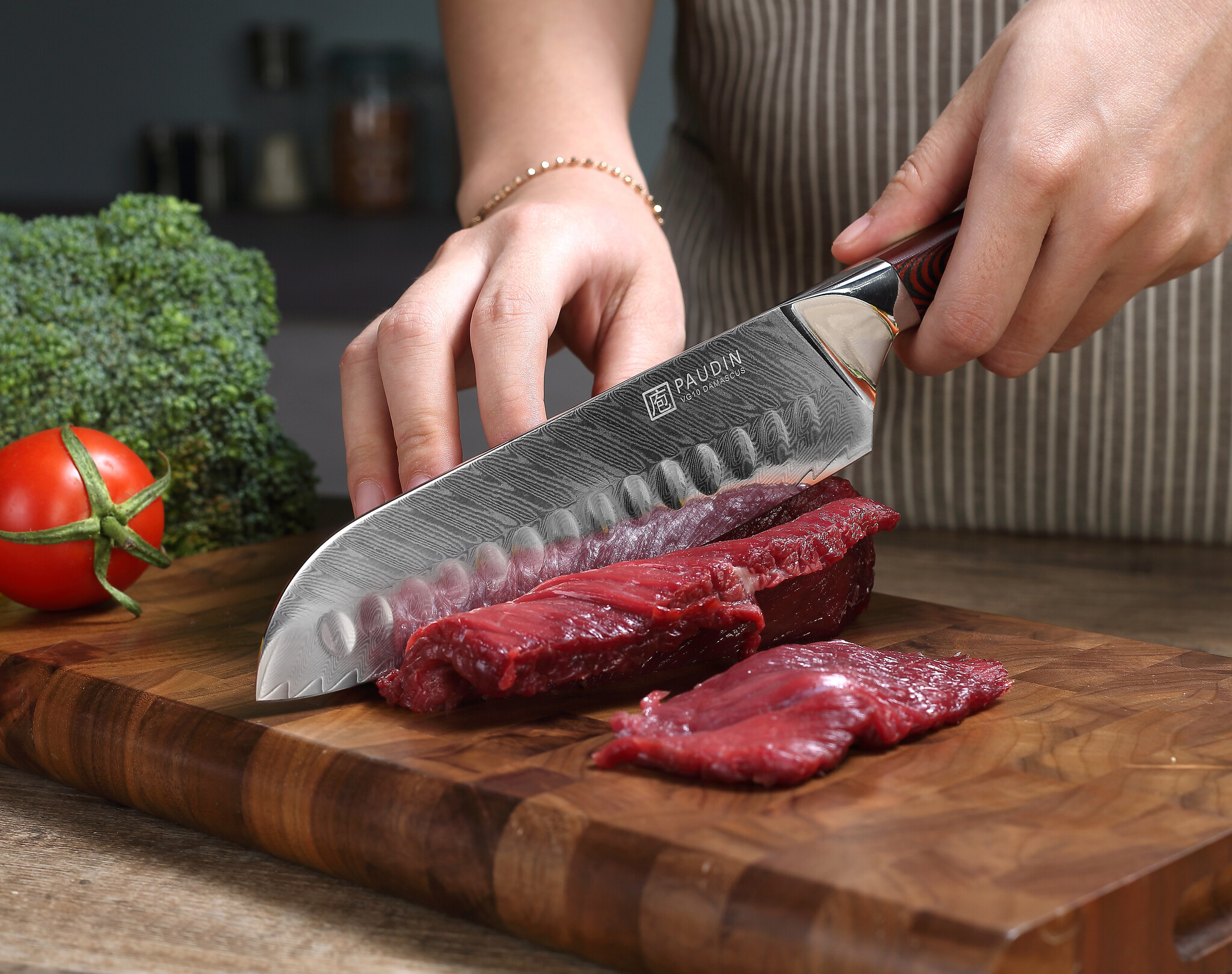 Paudin Plume Luxe P4 Santoku mes Paudin