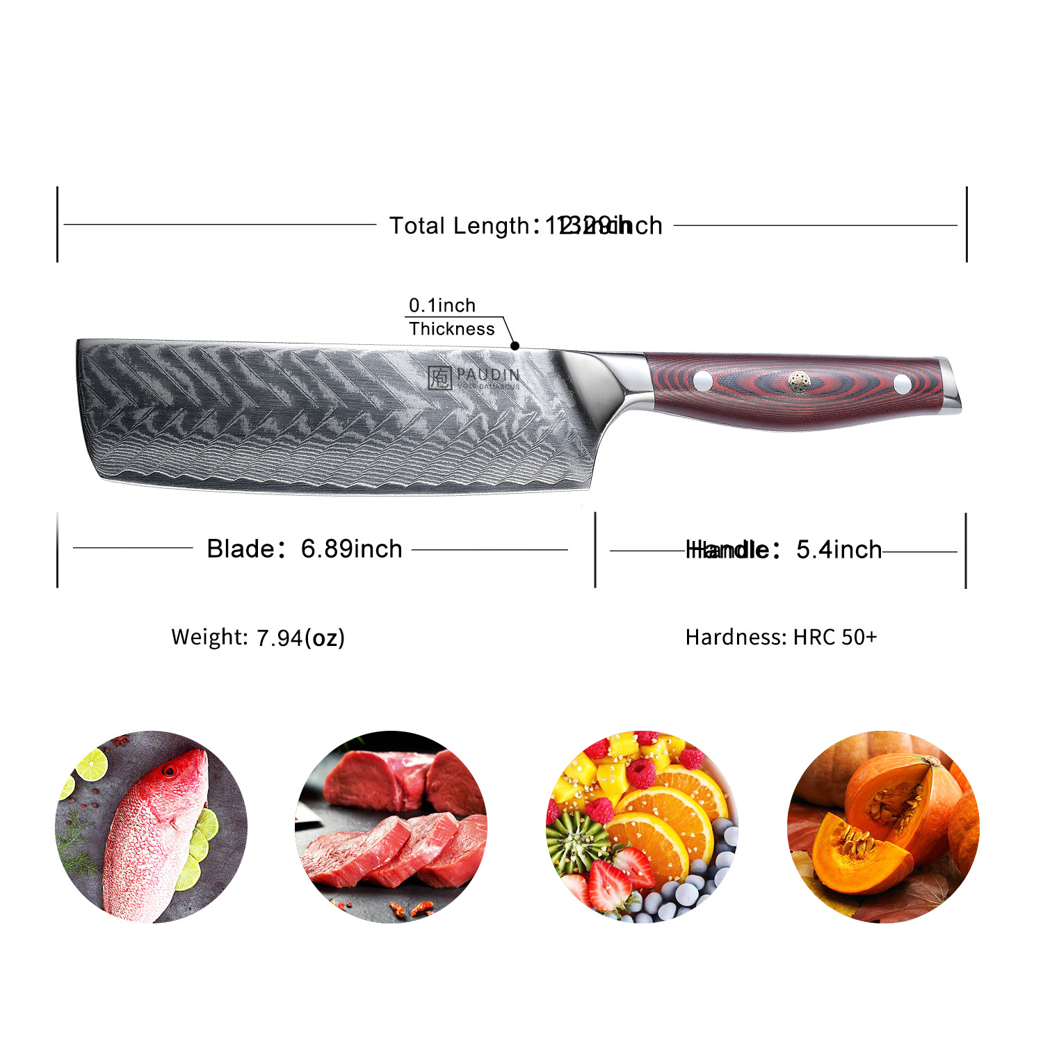 Paudin Plume Luxe P5 Nakiri Mes Paudin