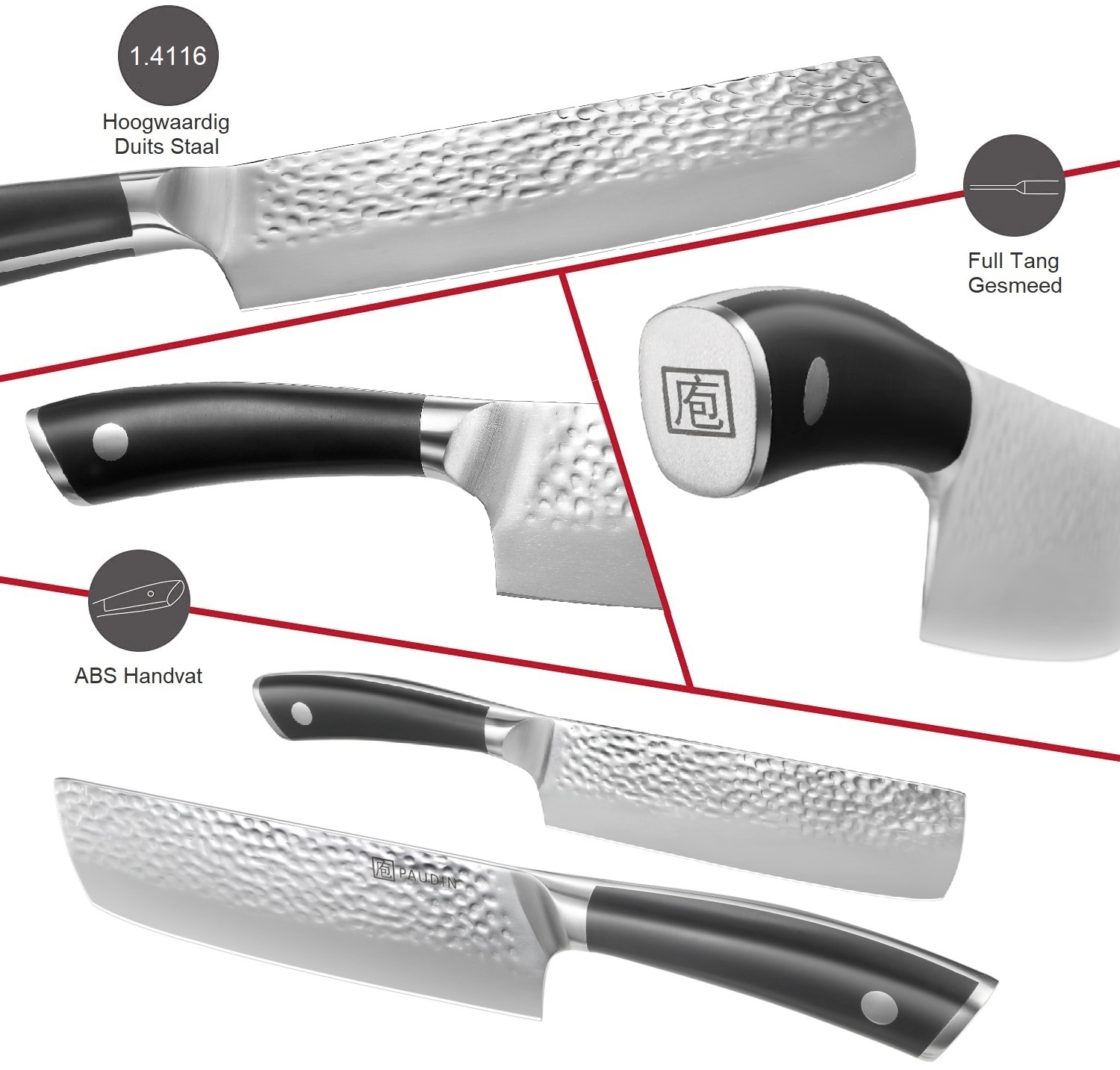 Paudin Hammered Pro HP4 Nakiri Mes Paudin