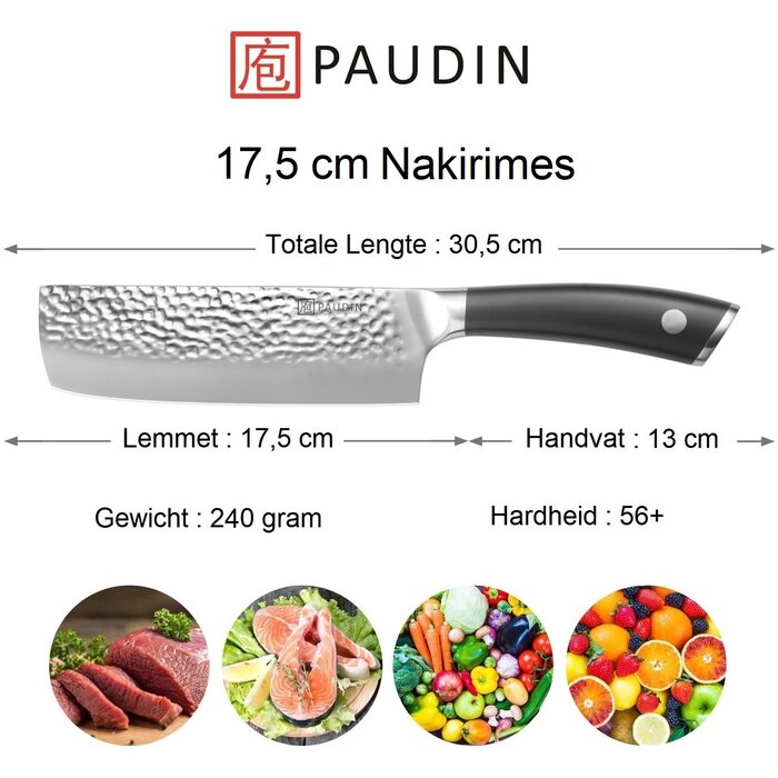 Paudin Hammered Pro HP4 Nakiri Mes Paudin