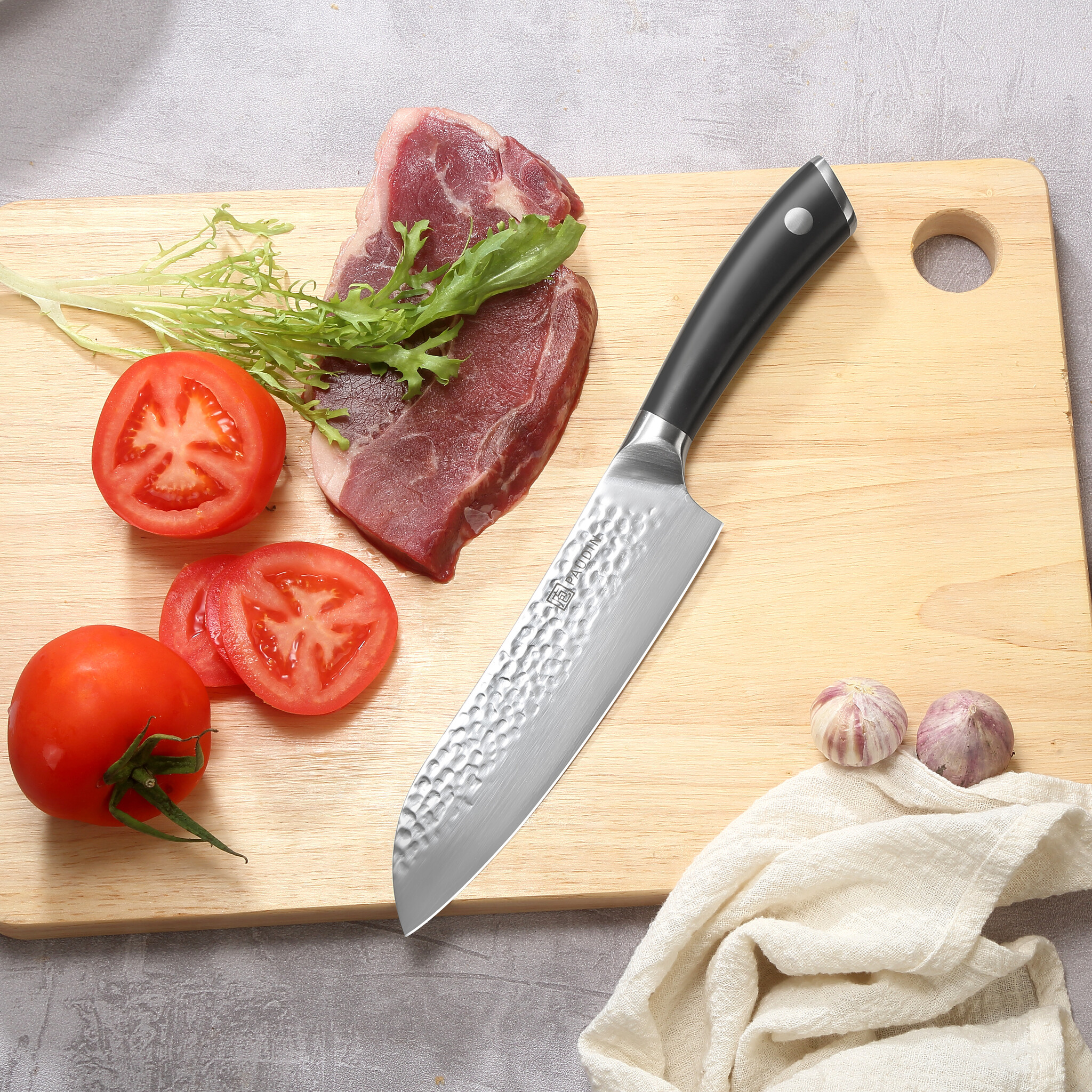 Paudin Hammered Pro HP3 Santoku Mes Paudin