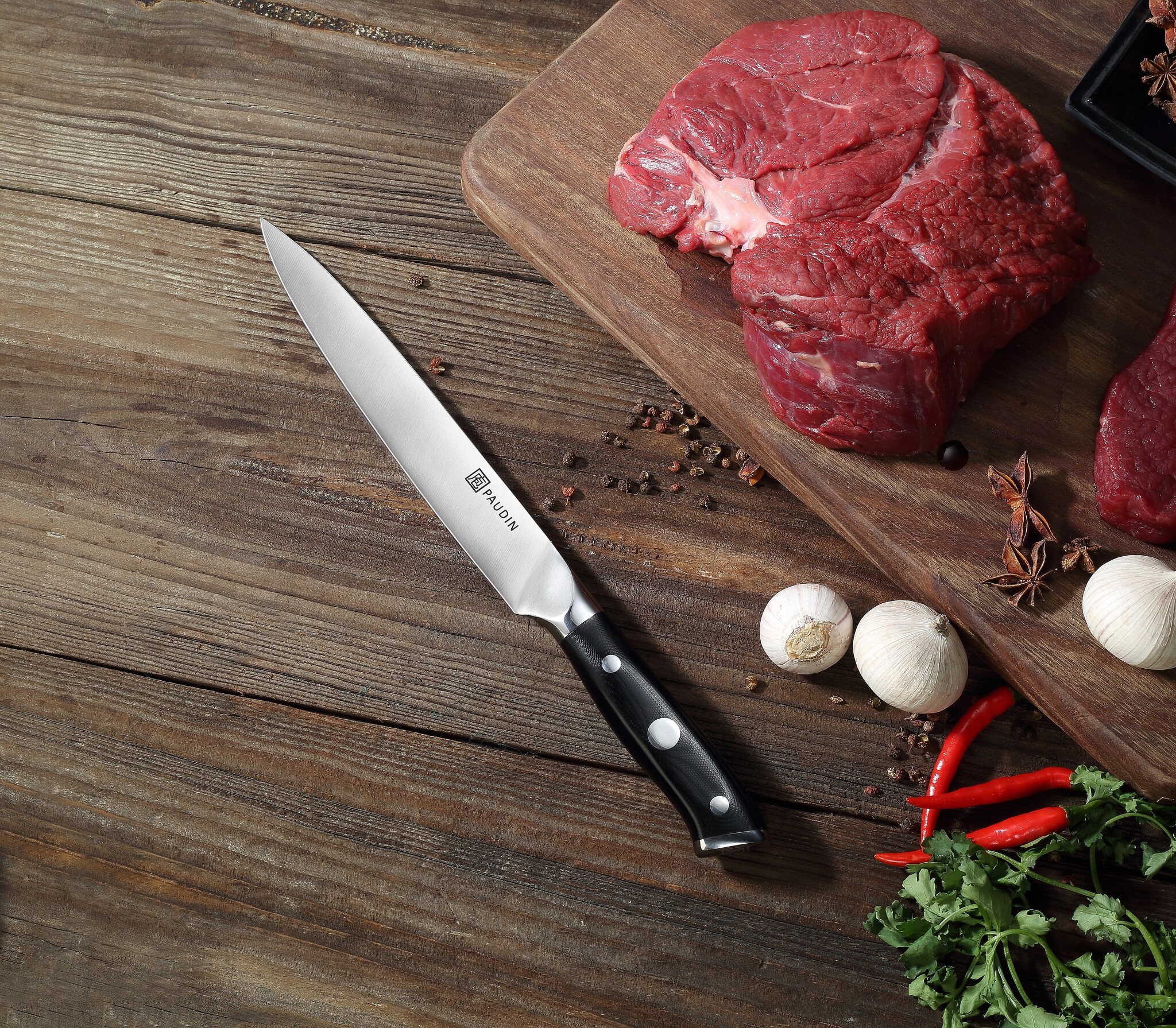 Paudin Ultra Dark Premium D9 Vleesmes en Vork Paudin