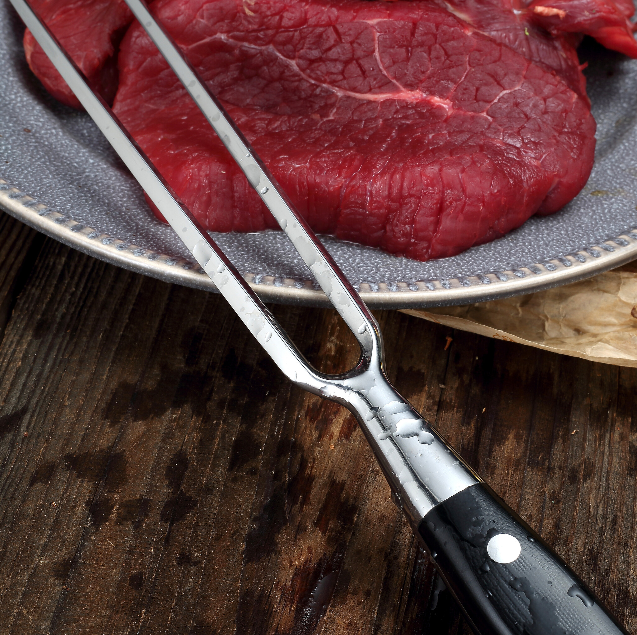 Paudin Ultra Dark Premium D9 Vleesmes en Vork Paudin