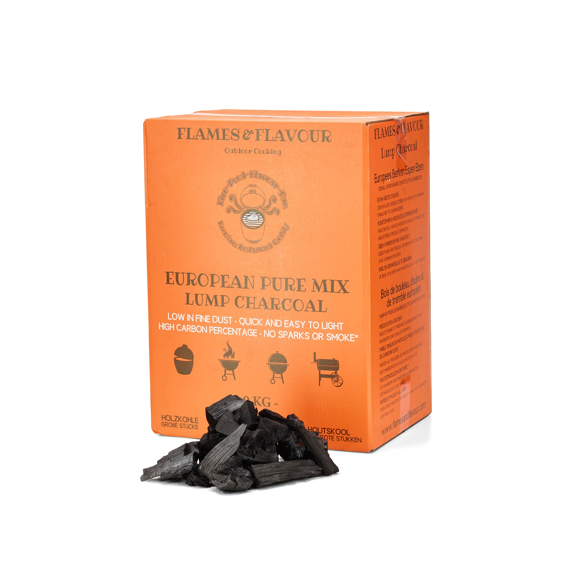 Flames & Flavour Houtskool Europese Pure Mix Houtskool 9 kilo – Flames & Flavour