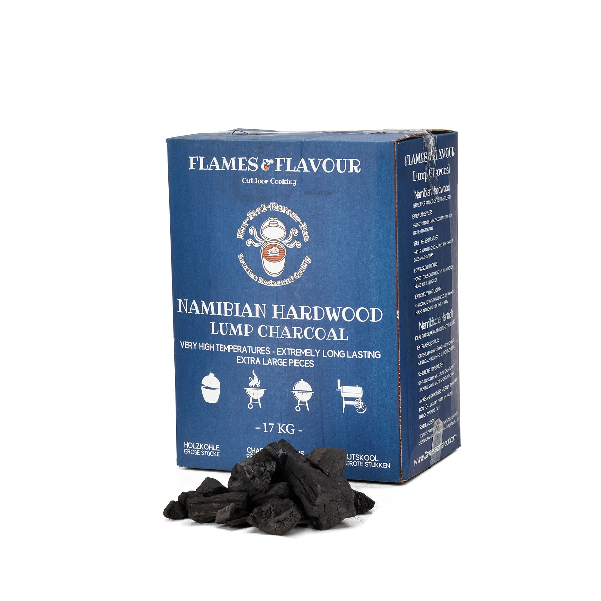 Flames & Flavour Houtskool Namibiaans Hardhout Houtskool 17 kilo – Flames & Flavour