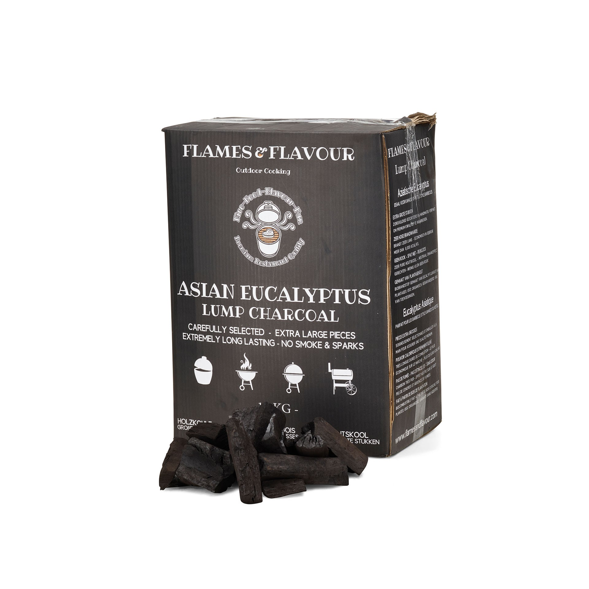 Flames & Flavour Houtskool Aziatische Eucalyptus Big Block Houtskool 9 kilo – Flames & Flavour