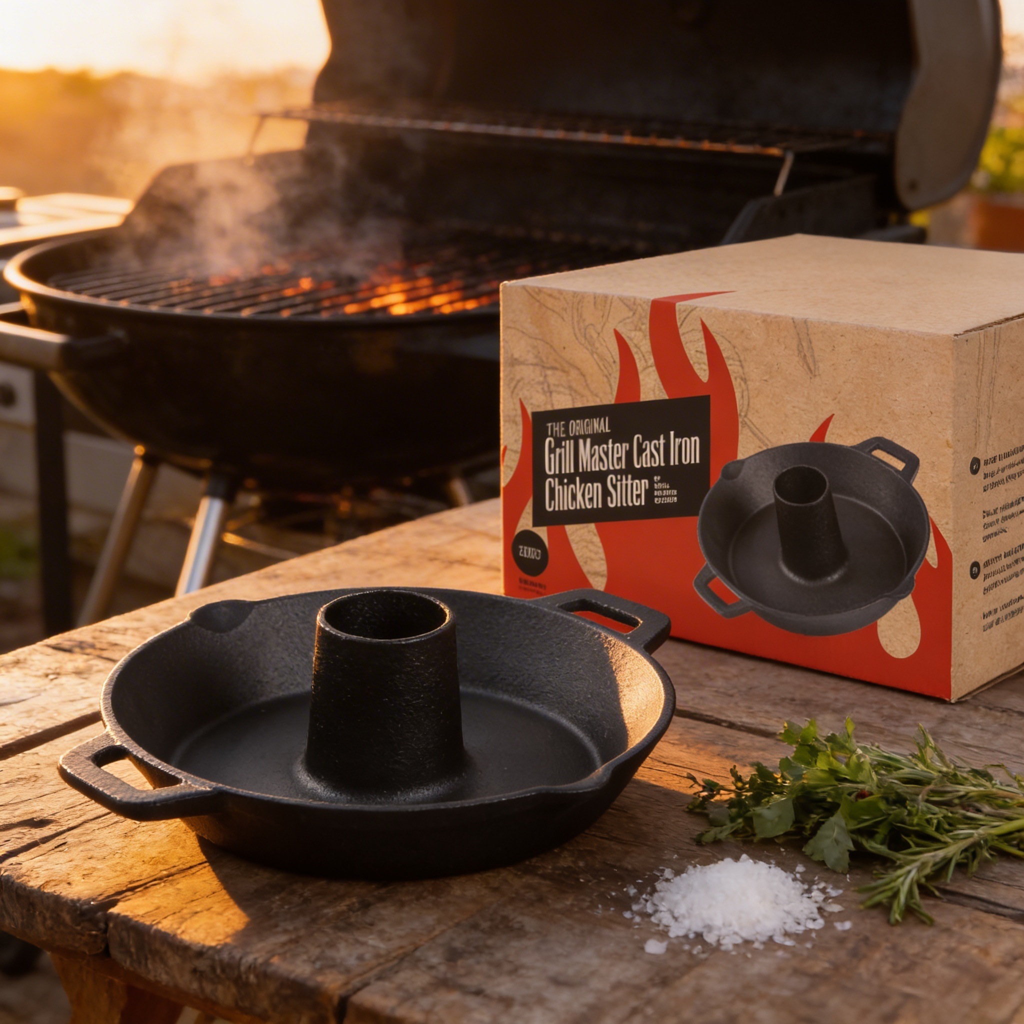 Grill Master  Iron Chicken Sitter