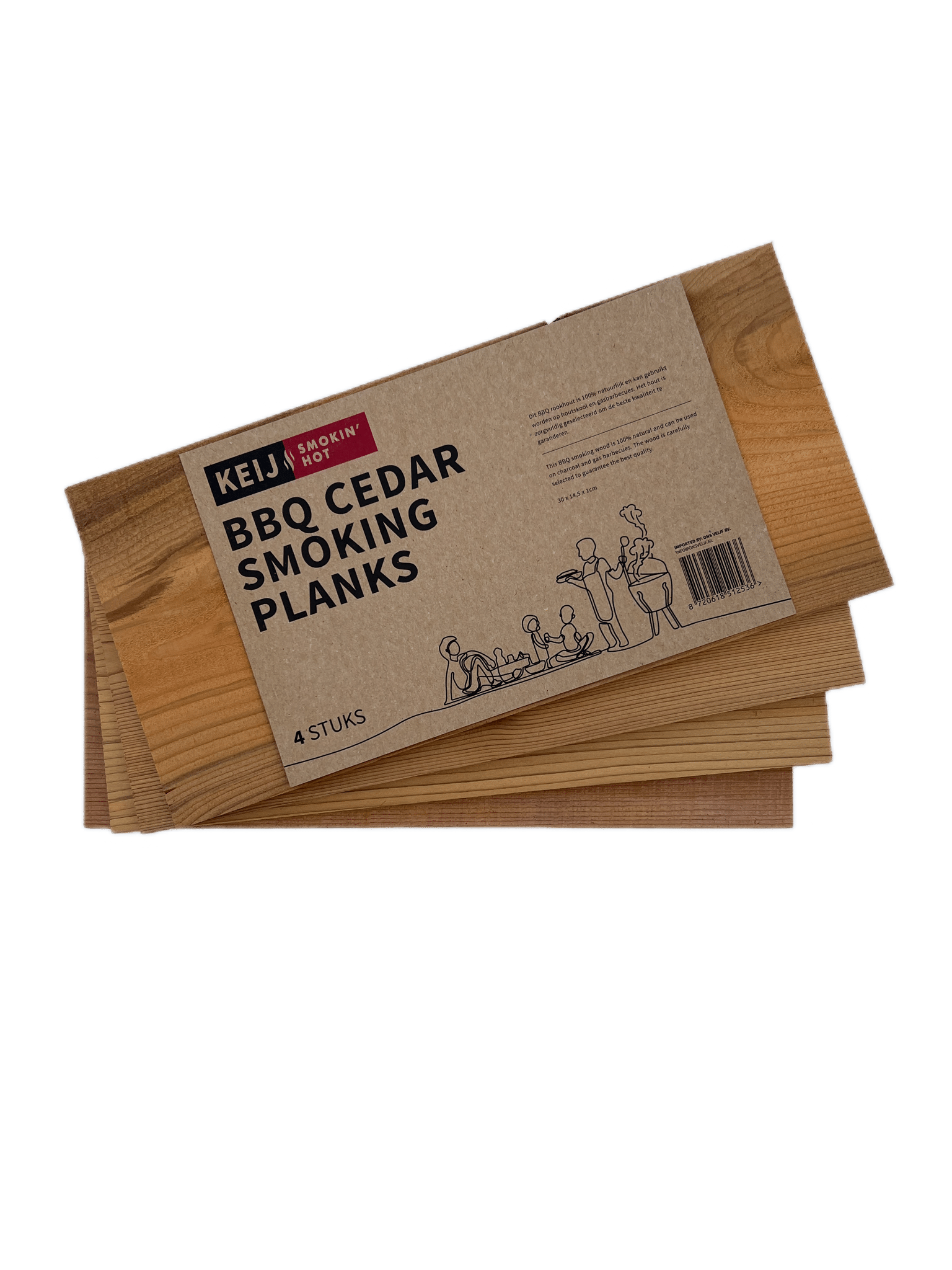 KEIJ Kamado  KEIJ Smokin’ Hot Cederhouten Rookplanken – 4 stuks