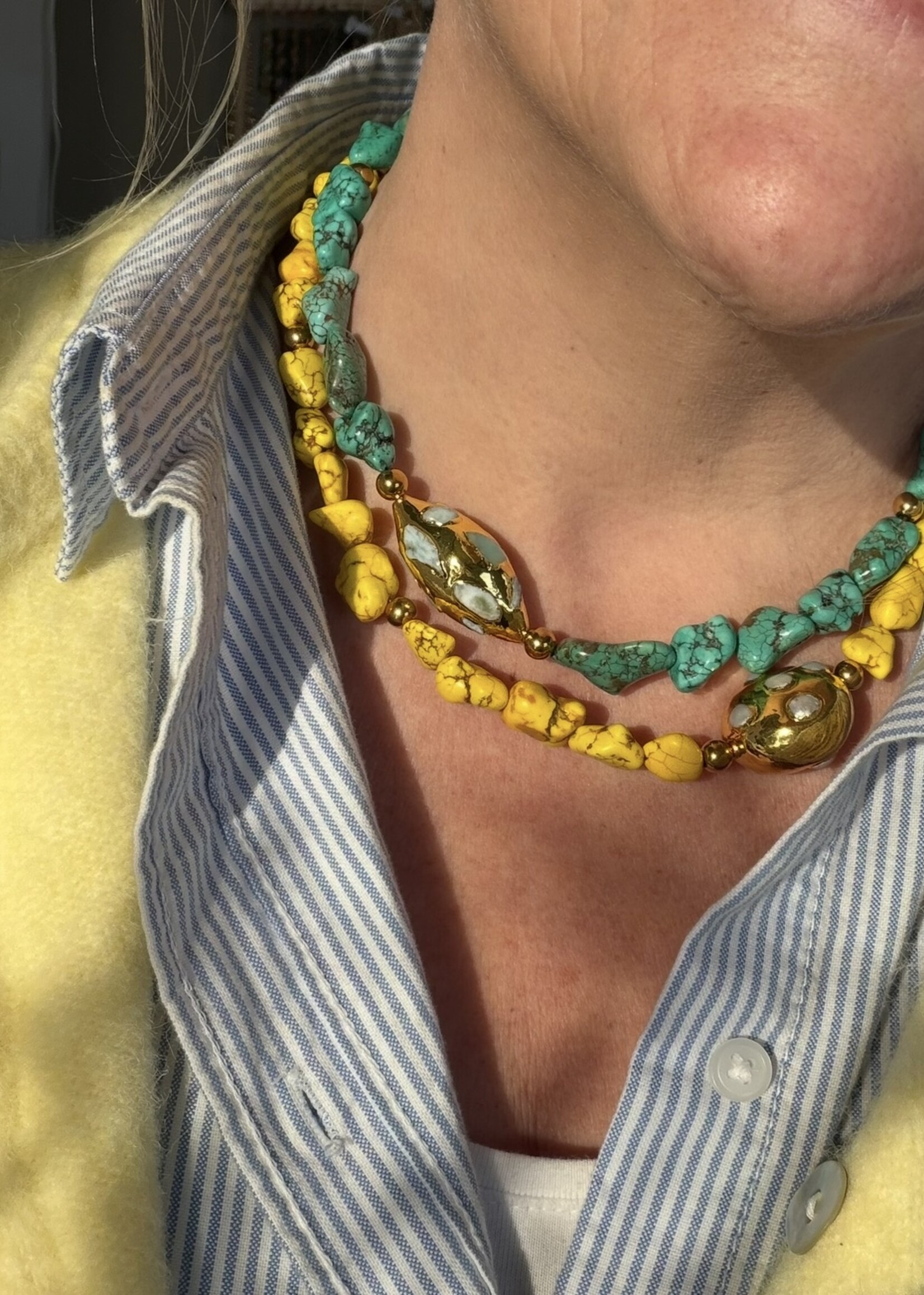 Nakony Lagoon Stone Necklace - A Flow of Calm, Color and Natural Harmony