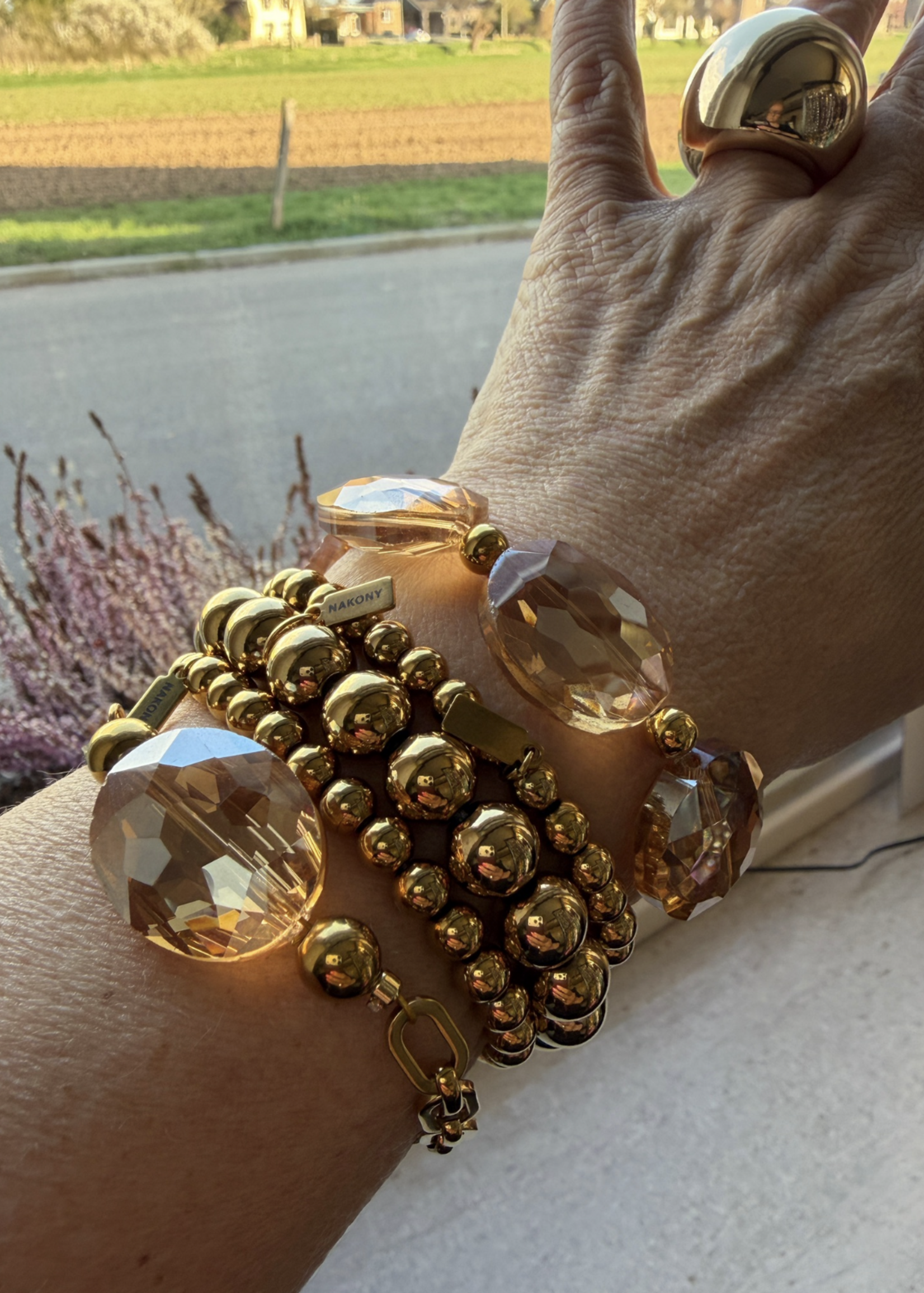 Nakony Golden Prism Chain Bracelet