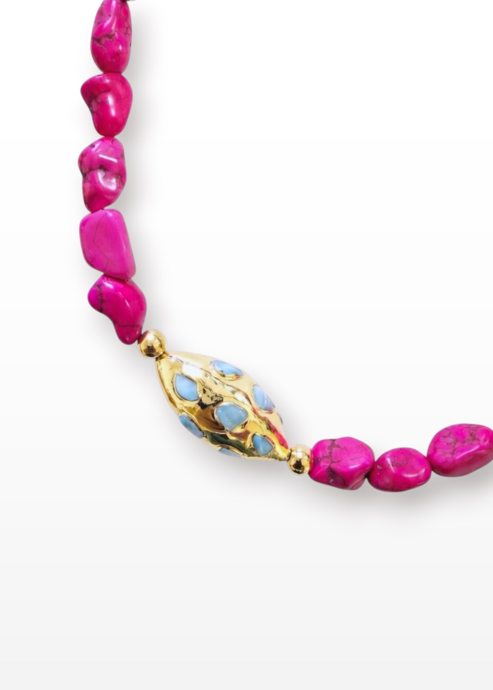 Nakony Flamingo Stone Necklace - A Balance of Fire, Softness and Natural Elegance