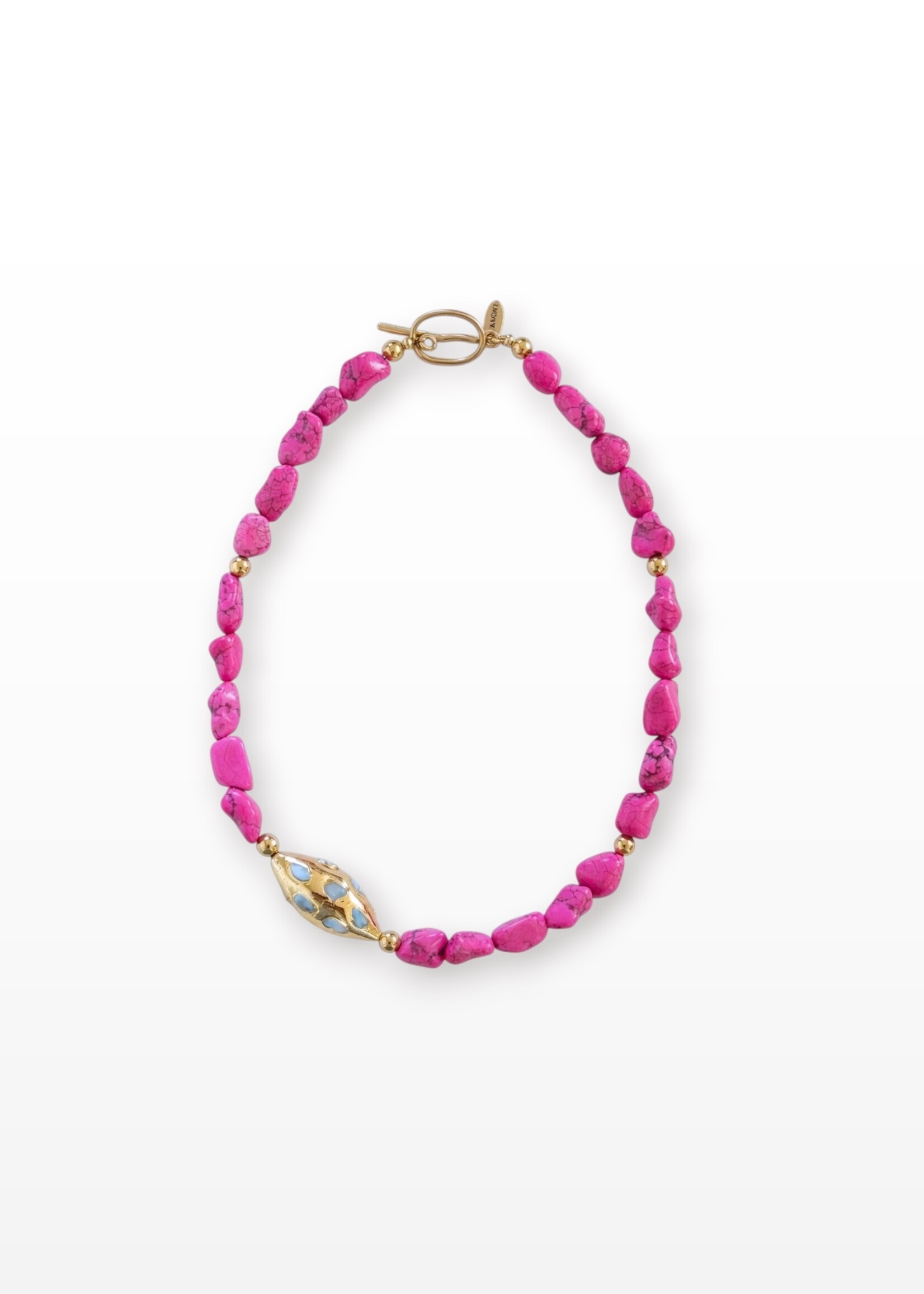 Nakony Flamingo Stone Necklace - A Balance of Fire, Softness and Natural Elegance
