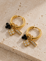 Nakony Golden Noir Charm Hoops