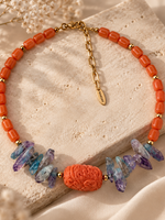 Nakony Coral Sunset Fusion Necklace
