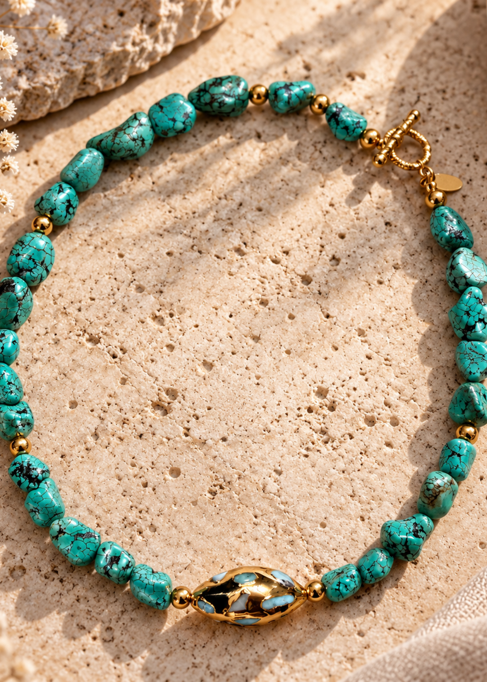 Nakony Turquoise Leopard Stone Necklace