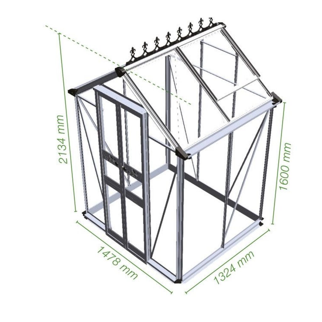 Royal Well Birdlip 44 zwart - 148x132 (bxl) 160/213 cm (h)