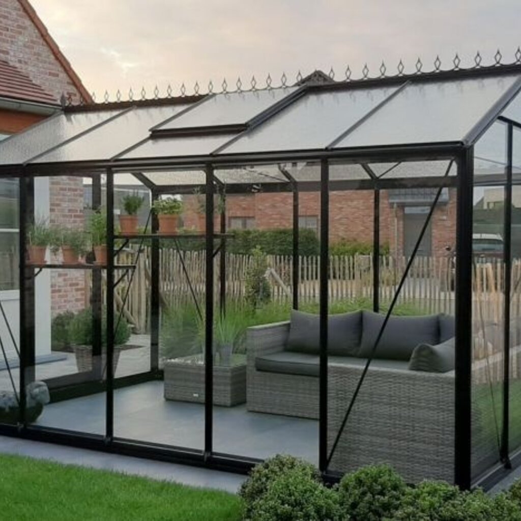 ACD tuinkassen ACD Tuinkas Blackline R205H - Aluminium - Retro Zwart - 232x371 cm (bxl) 179/237 cm (h)