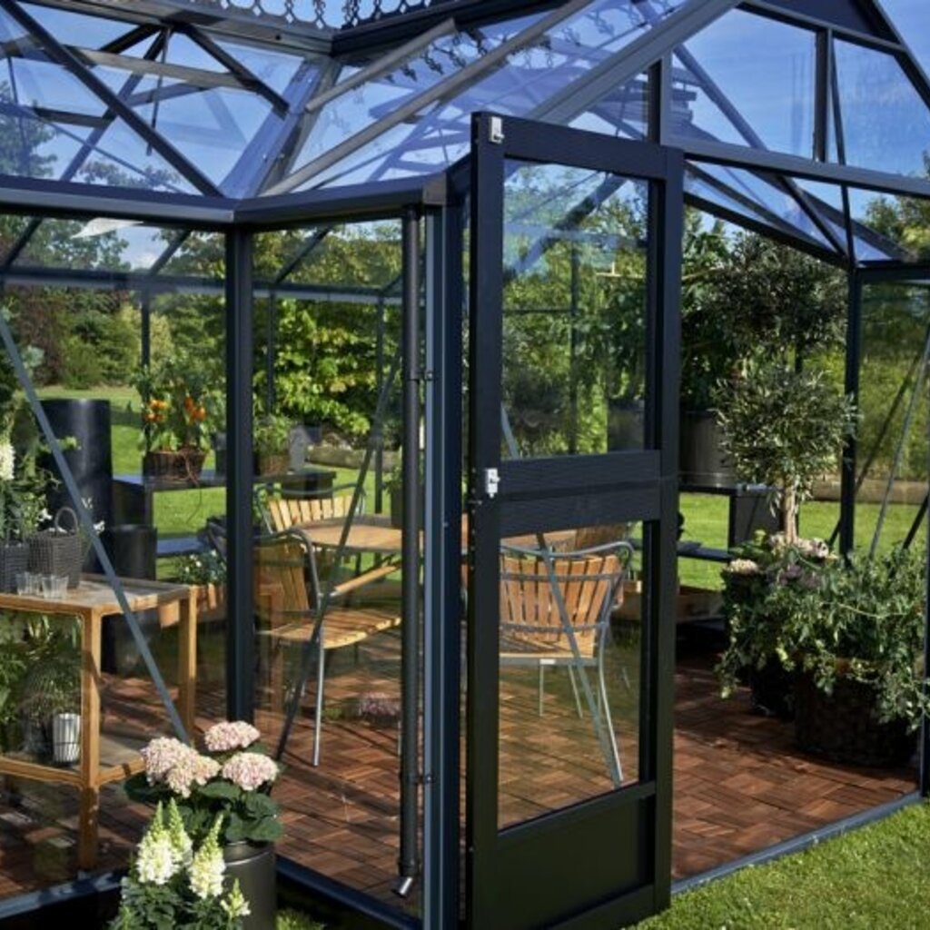 Royal Well Orangery 15,1 antracietgrijs - 439 x368 (lengtexdiepte) 175/267 cm (h)