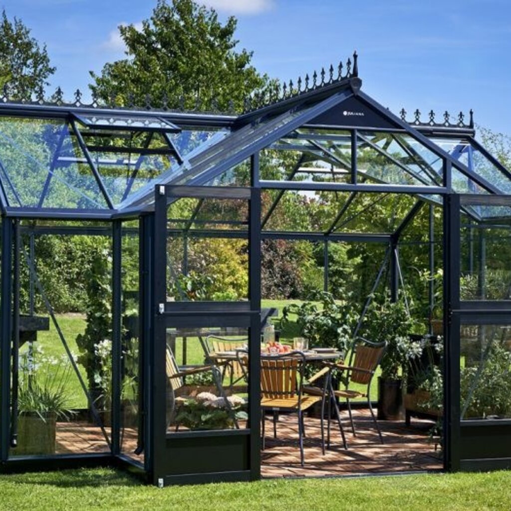 Royal Well Orangery 15,1 antracietgrijs - 439 x368 (lengtexdiepte) 175/267 cm (h)