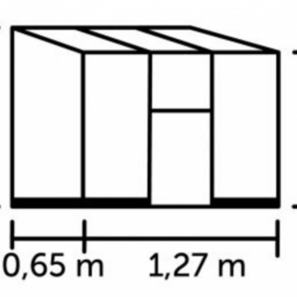 Royal Well Muurkas Halls Lean-to 24 zwart- 127x64 cm (bxd) 189/204 (h)