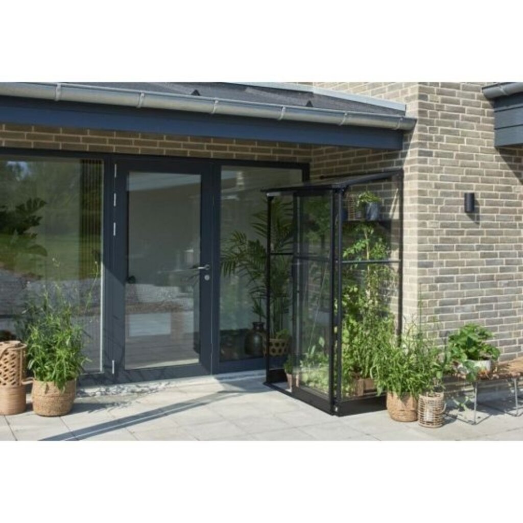 Royal Well Muurkas Halls Lean-to 24 zwart- 127x64 cm (bxd) 189/204 (h)