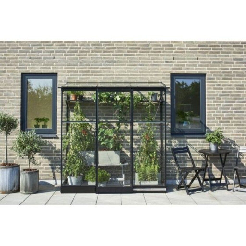 Royal Well Muurkas Halls Lean-to 26 zwart- 189x65 cm (bxd) 189/204 (h)