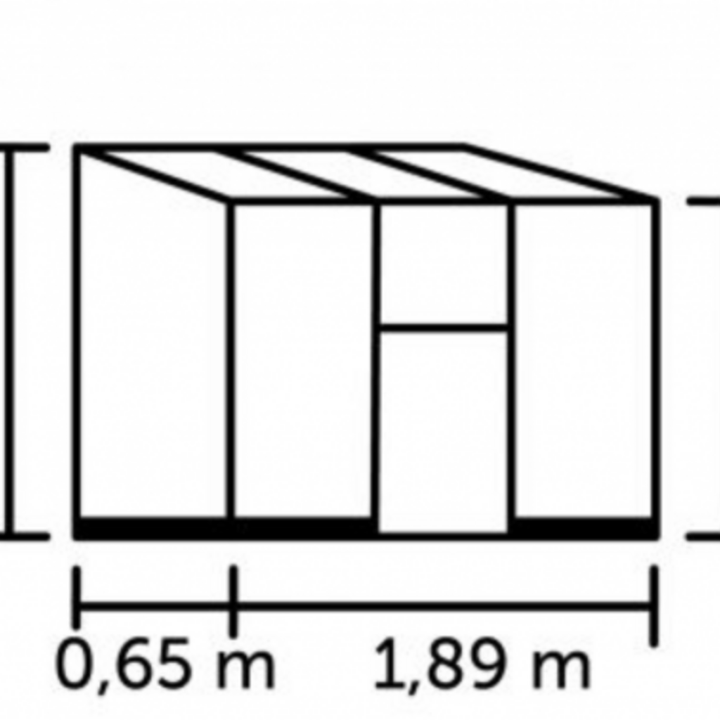 Royal Well Muurkas Halls Lean-to 26 zwart- 189x65 cm (bxd) 189/204 (h)