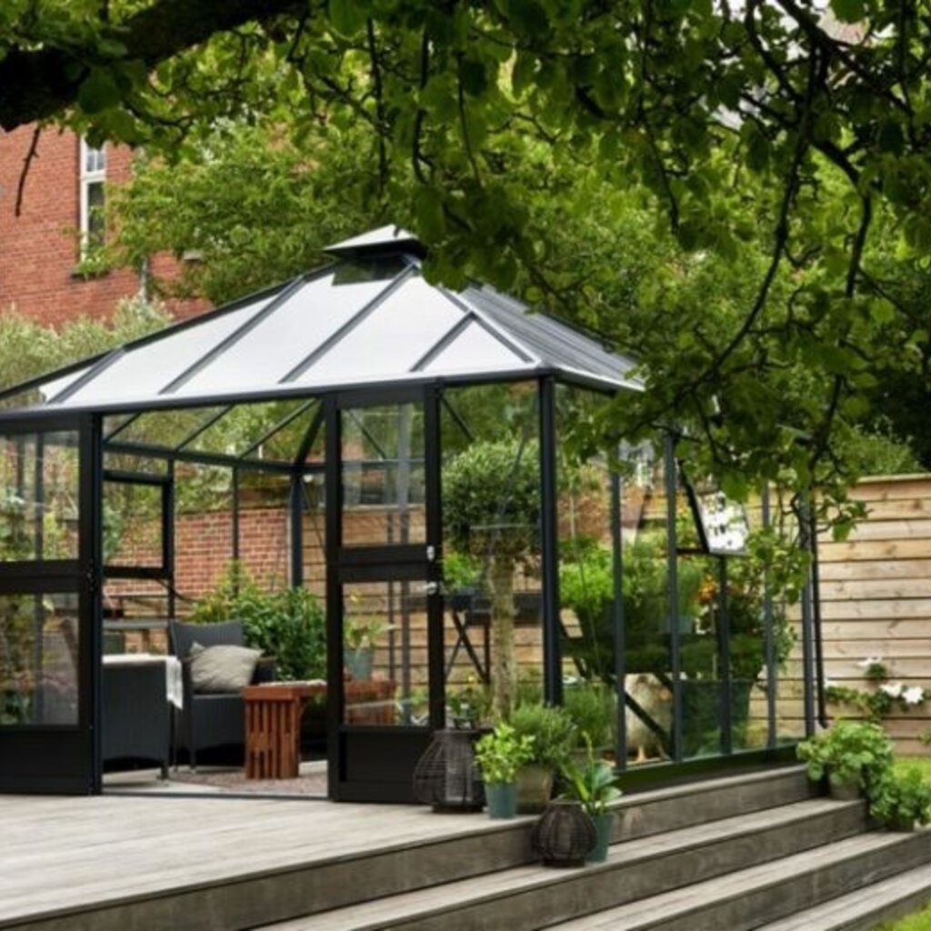 Juliana Prieel Oase 13,5 antracietgrijs gecoat, 368X368 CM (BXL) 195/306 CM (H)