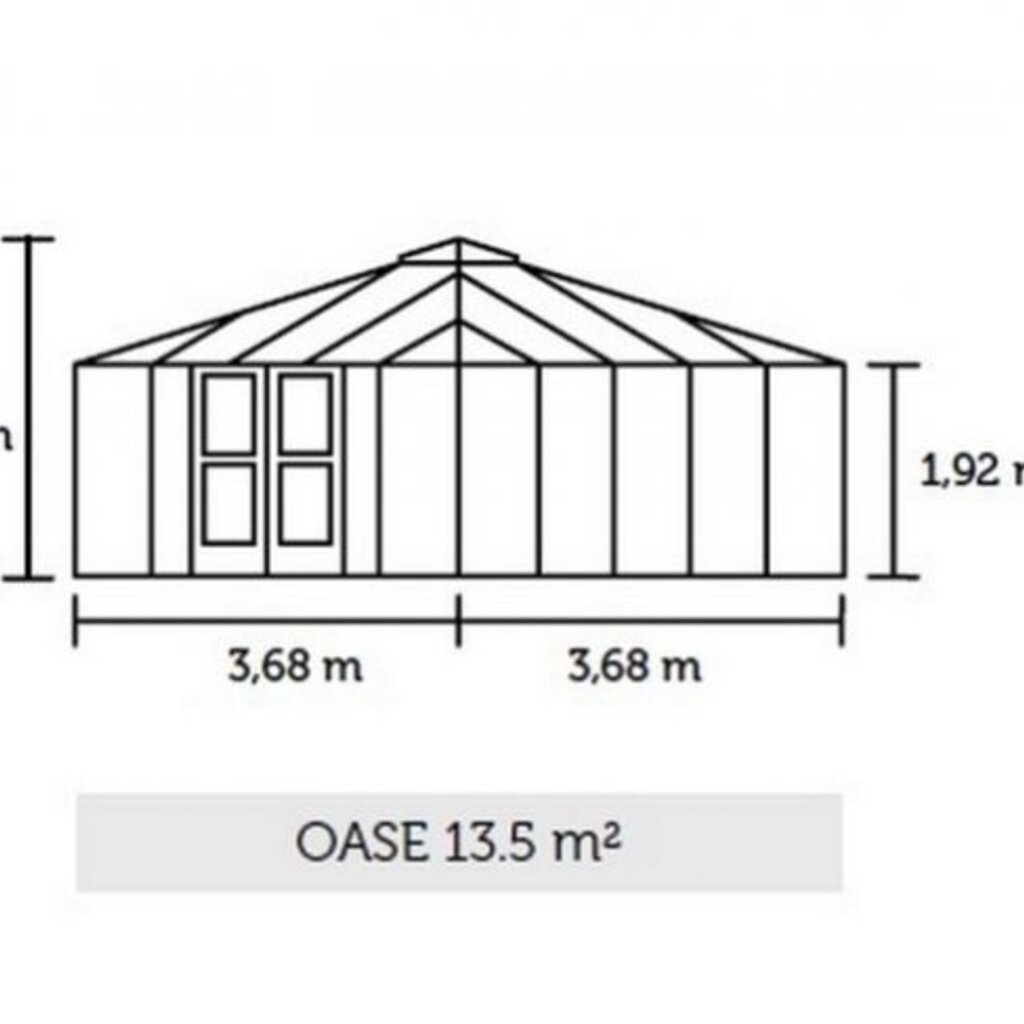 Juliana Prieel Oase 13,5 antracietgrijs gecoat, 368X368 CM (BXL) 195/306 CM (H)