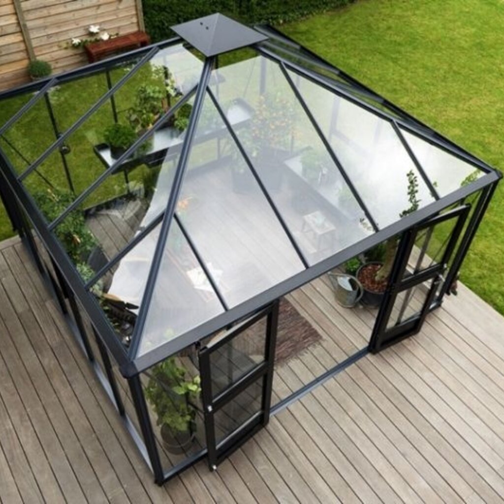 Juliana Prieel Oase 13,5 antracietgrijs gecoat, 368X368 CM (BXL) 195/306 CM (H)