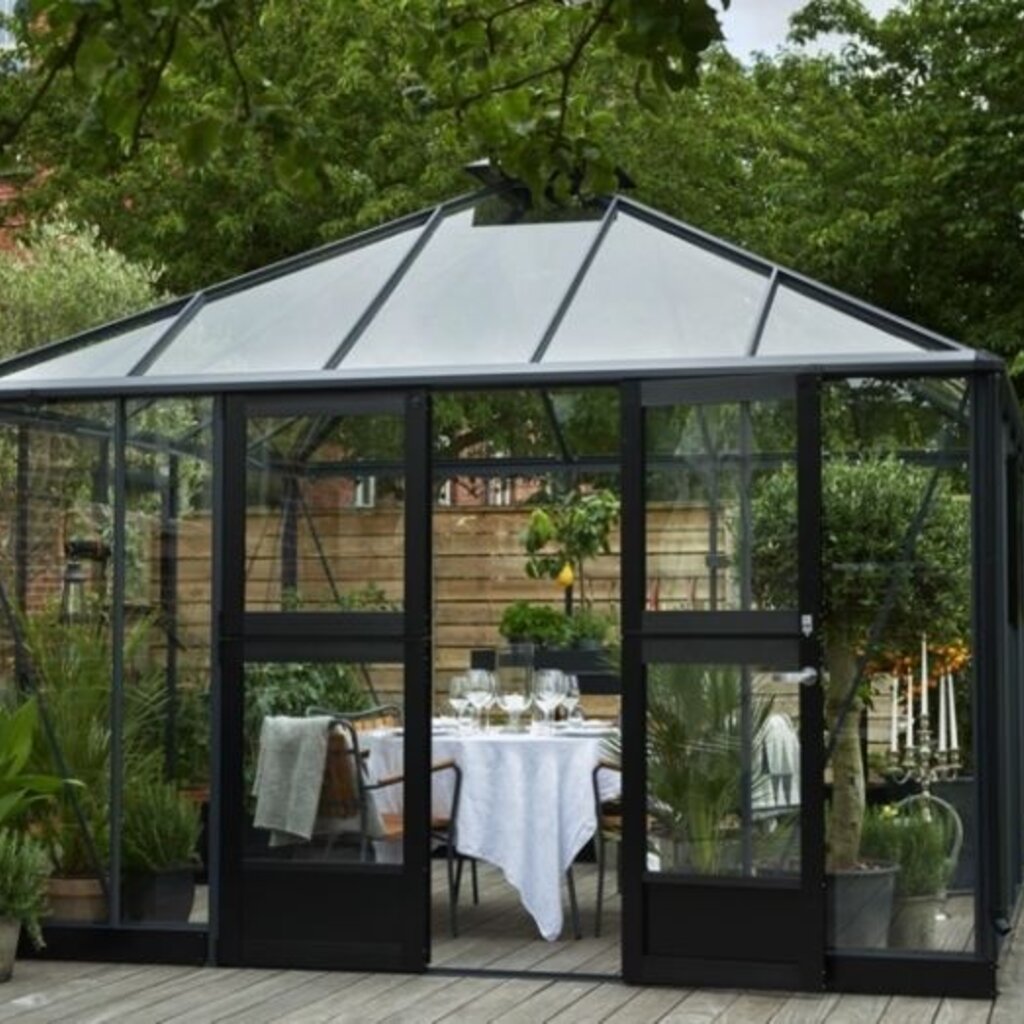 Juliana Prieel Oase 13,5 antracietgrijs gecoat, 368X368 CM (BXL) 195/306 CM (H)