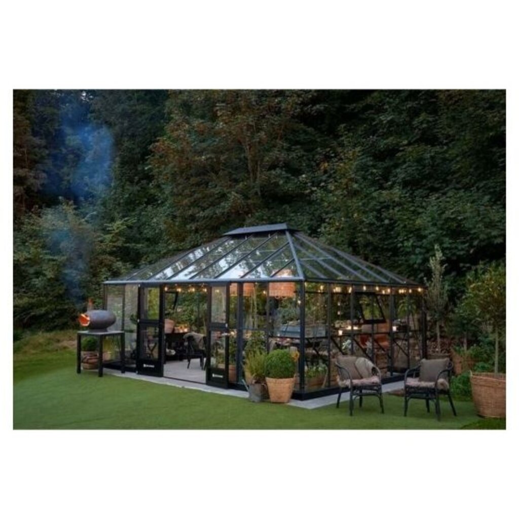 Juliana Prieel Grand Oase 25,6 antracietgrijs gecoat, 439X583 CM (BXL) 195/286 CM (H)