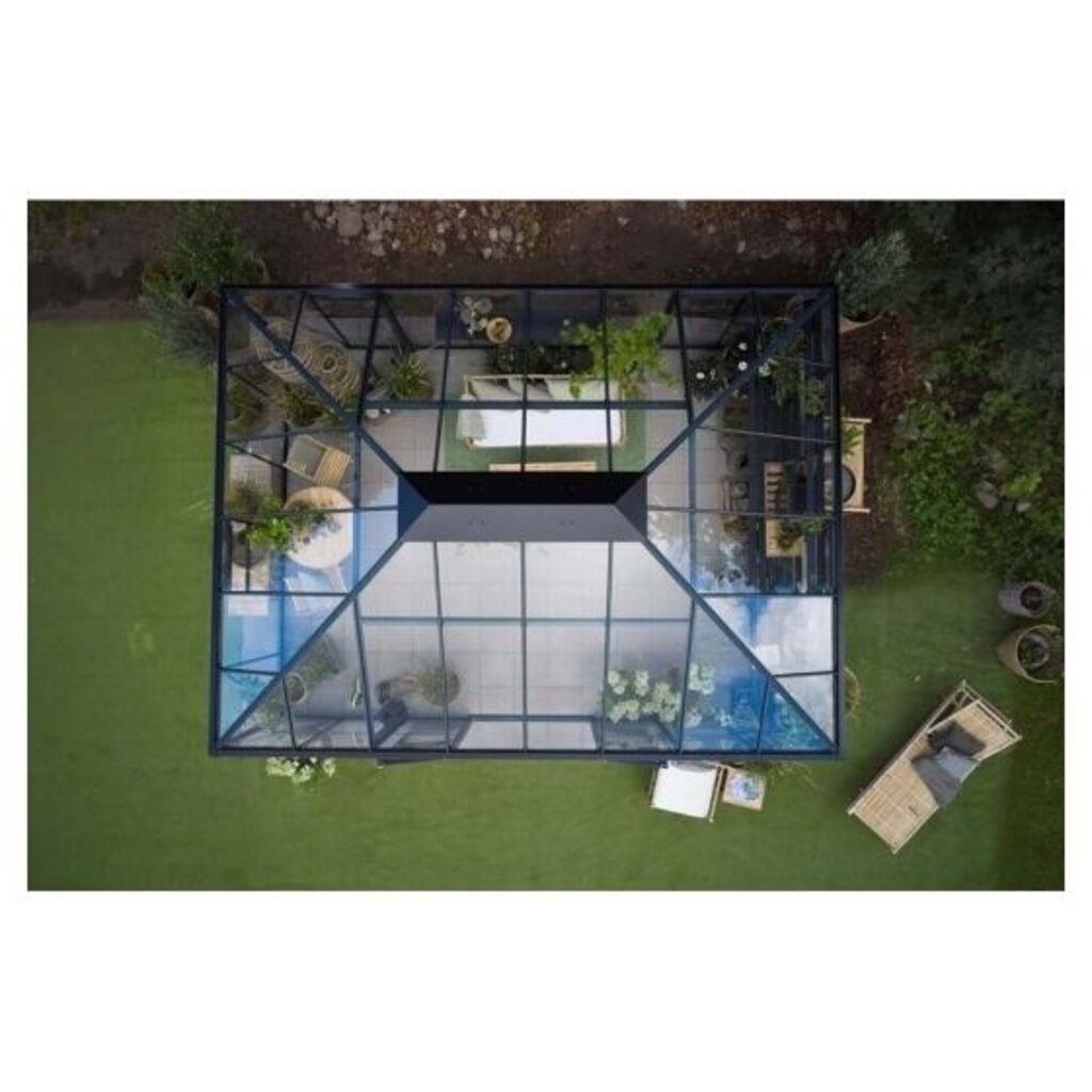 Juliana Prieel Grand Oase 25,6 antracietgrijs gecoat, 439X583 CM (BXL) 195/286 CM (H)