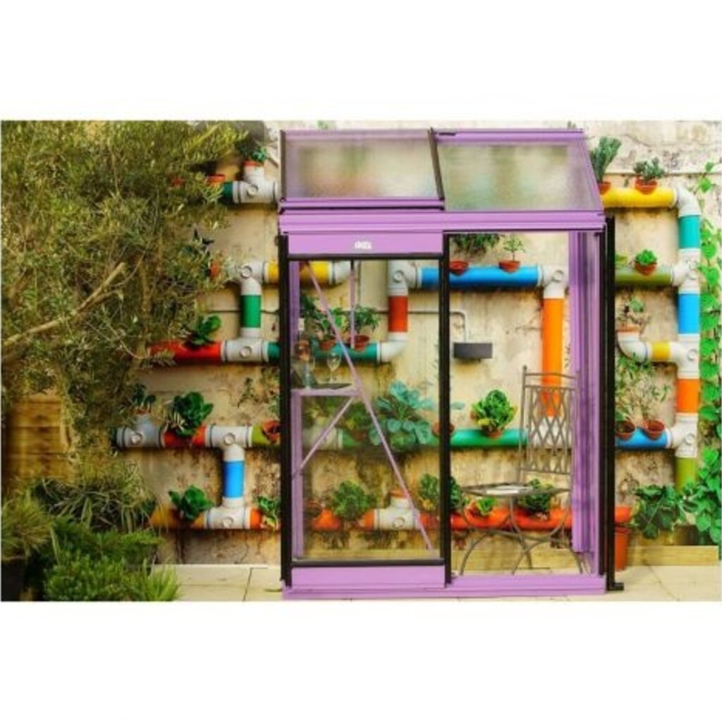 ACD tuinkassen ACD Muurkas Miccolo (M03) - Aluminium - 1,84 m² - 224 x 82 x 219 (lxdxh) - ral 9005